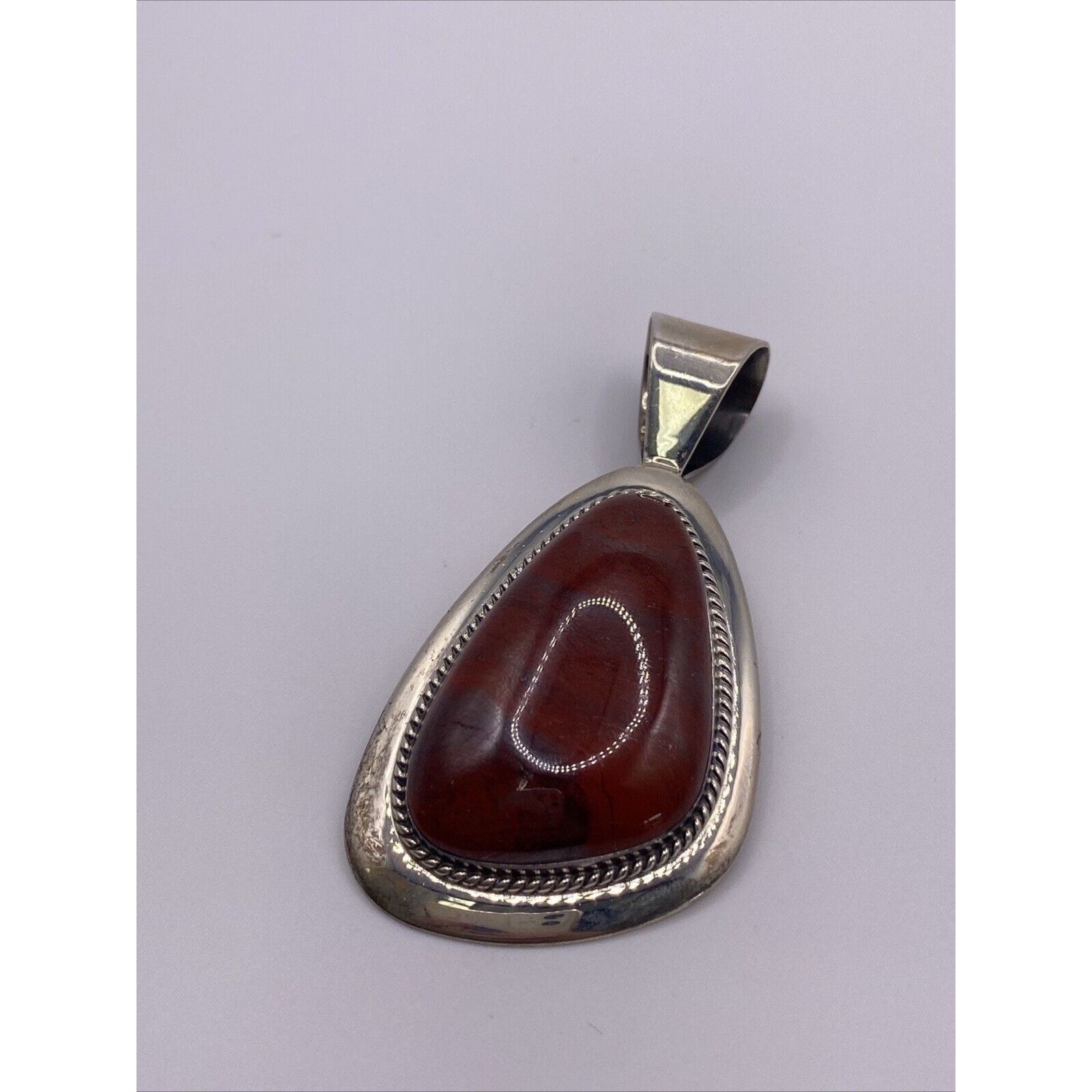 Vintage Estate Jay King Dtr Signed Sterling Silver Red Jasper Stone 3 Pendant 72$